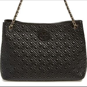 Black Tory Burch Marion Quilted Bag